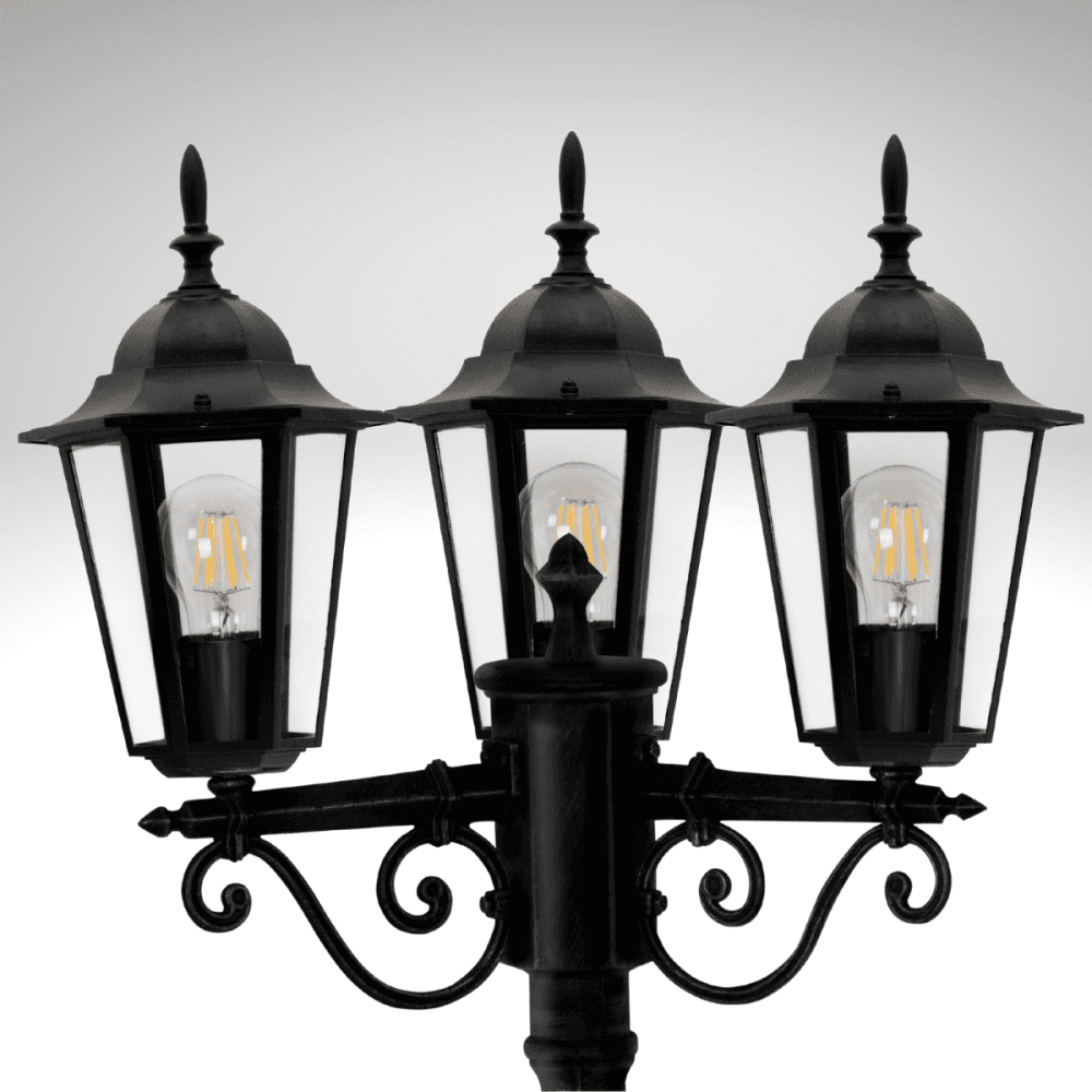 Záhradná lampa LIGURIA GOLDLUX (Polux) 3X E27 čierna 2,5 m 1