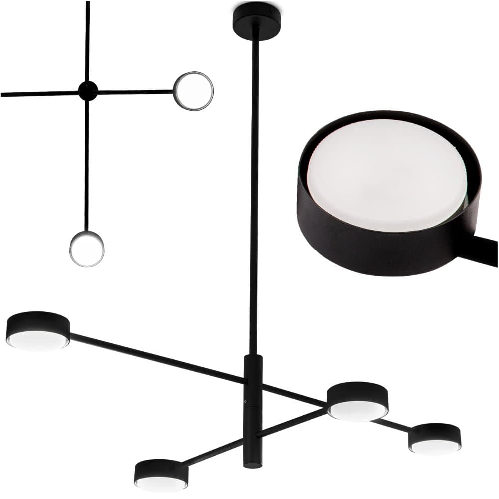 LED závesné stropné svietidlo 4x GX53 Wall Black OVILO LUMILED