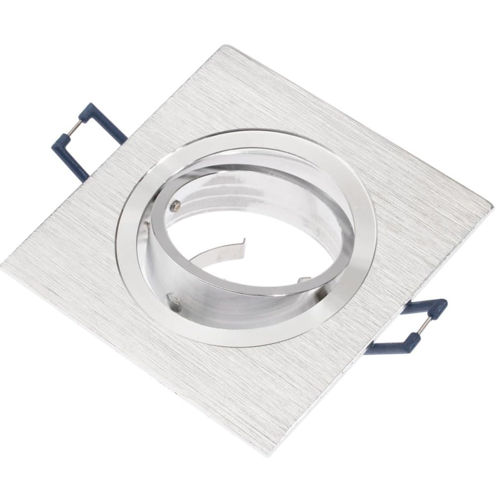 Svietidlo HALOGEN na zapustenú montáž Pohyblivé štvorcové svietidlo Silver Brushed GU10 1