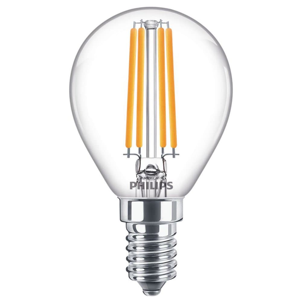 LED žiarovka guľová E14 P45 6,5W = 60W 806lm 2700K teplé vlákno PHILIPS