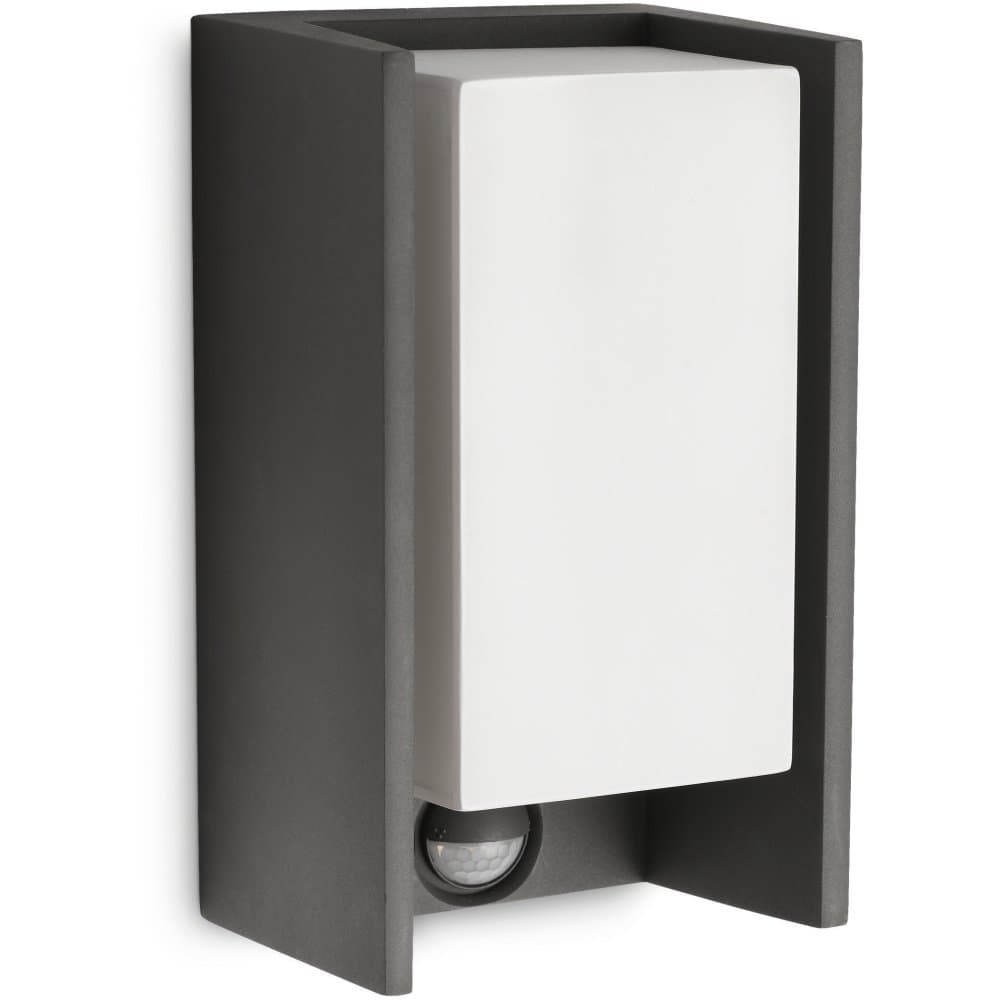 BRIDGE myGarden E27 IP44 Obdĺžnikový antracitový so senzorom pohybu PHILIPS LED fasádne svetlo