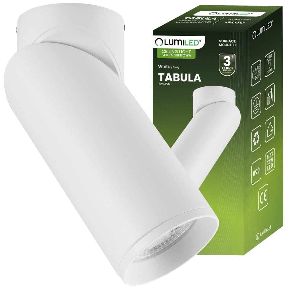 Stropná lampa spot tuba reflektor halogénové svietidlo 1x GU10 TABULA LUMILED