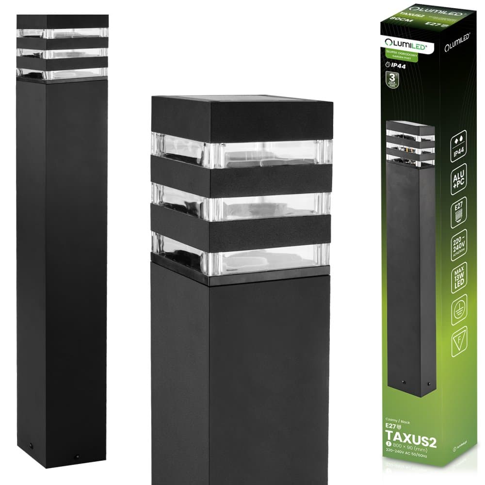 Záhradný vonkajší stojaci LED stĺp E27 12W TAXUS 2 80cm LUMILED 1