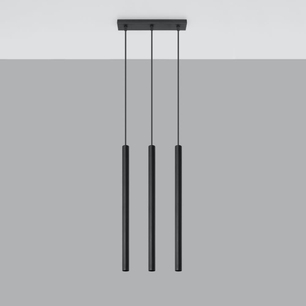 PASTELO 3 3xG9 Závesné stropné svietidlo Minimalistické čierne SOLLUX 1