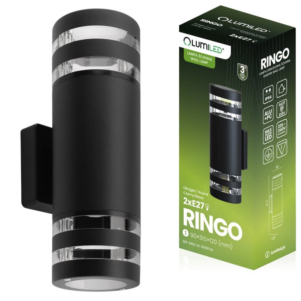 Záhradné nástenné svietidlo 2x E27 12W LED Upstairs Downstairs RINGO LUMILED 1