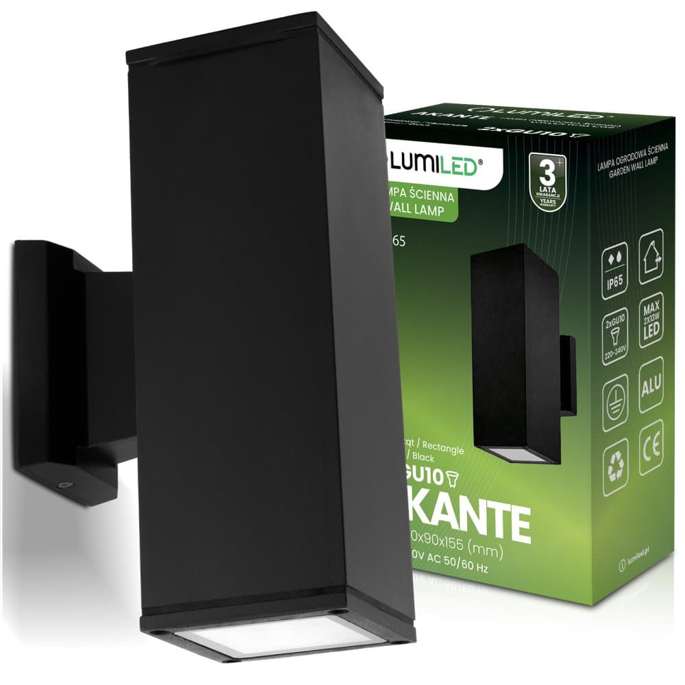 Vonkajšie záhradné nástenné svietidlo GU10 LED IP65 AKANTE LUMILED 1