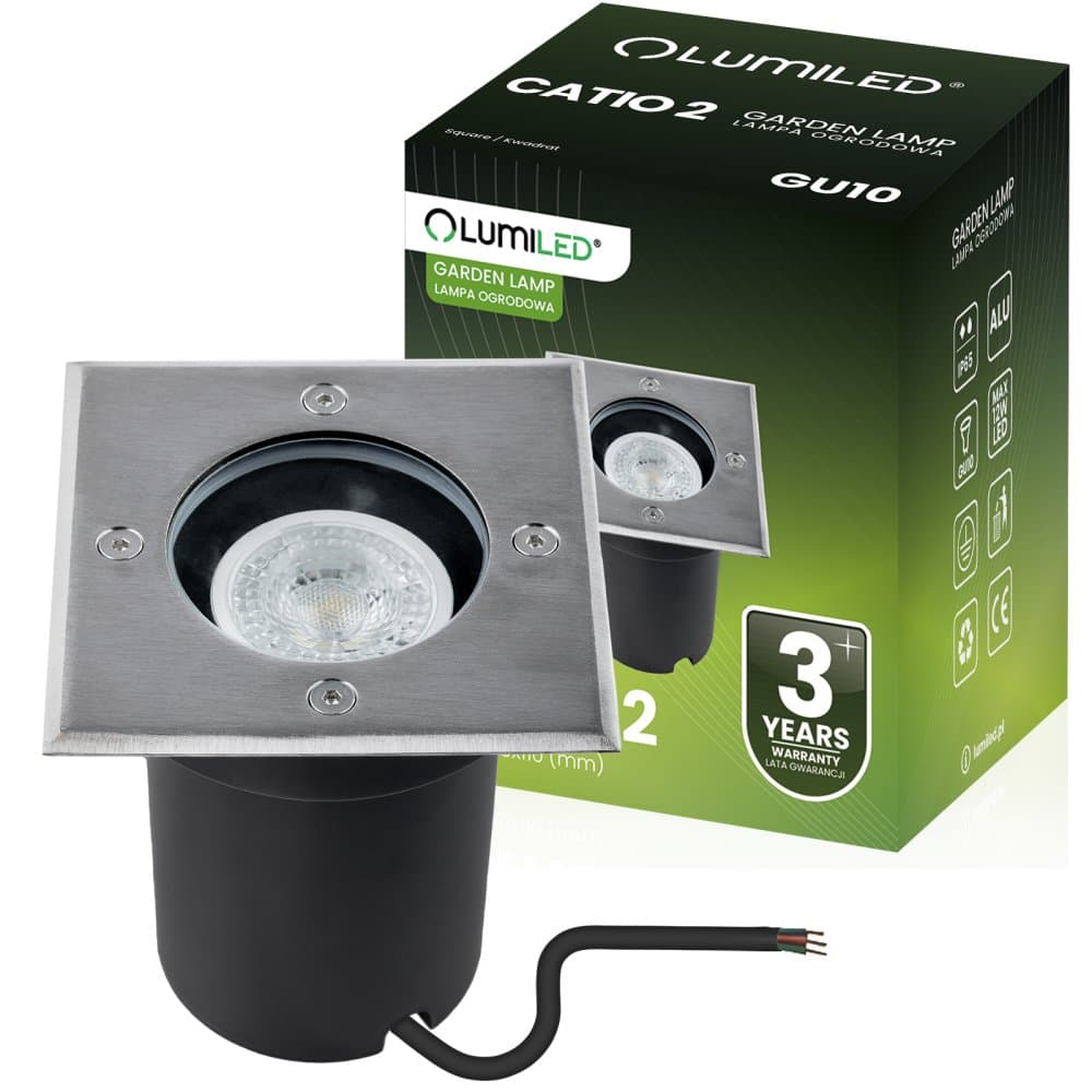Zapustené GU10 IP67 IK09 štvorcové CATIO 2 LUMILED 1