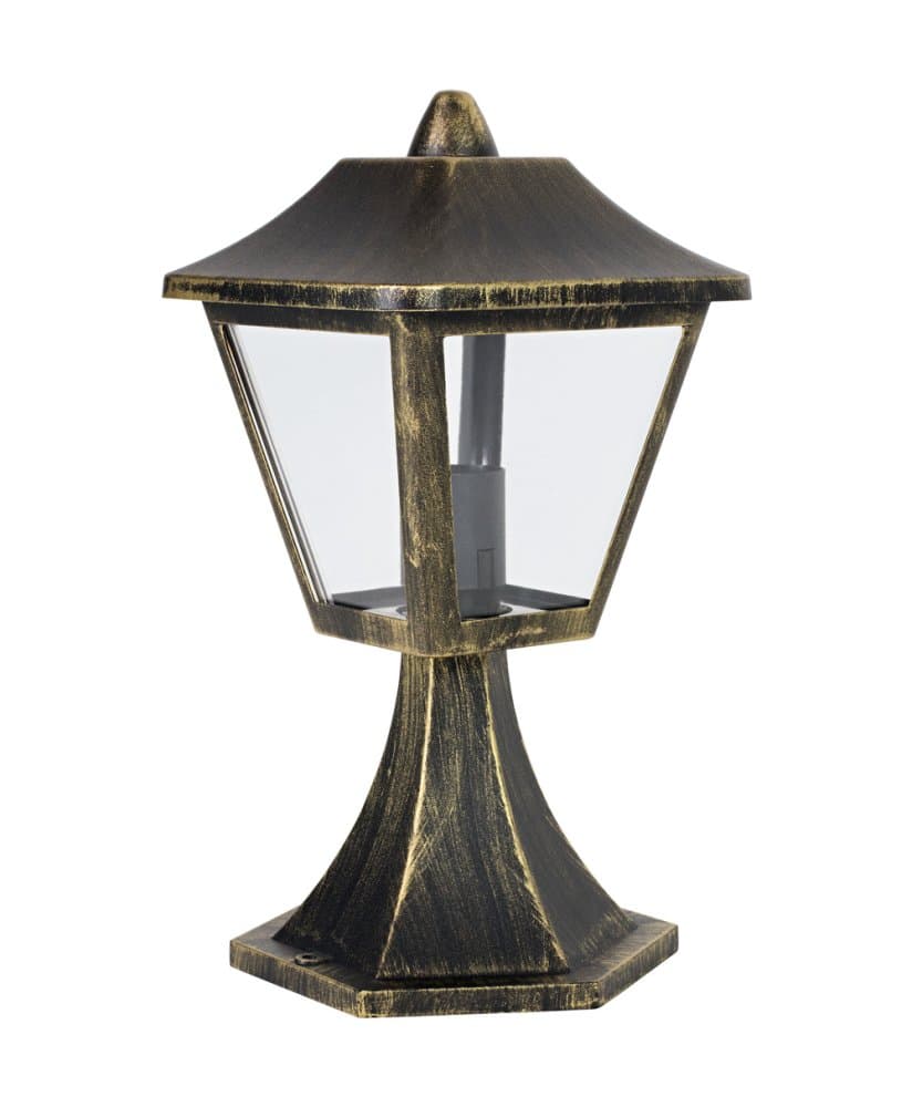 Záhradná stojaca vonkajšia lampa latáreň E27 čierna zlatá IP44 Endura Osram