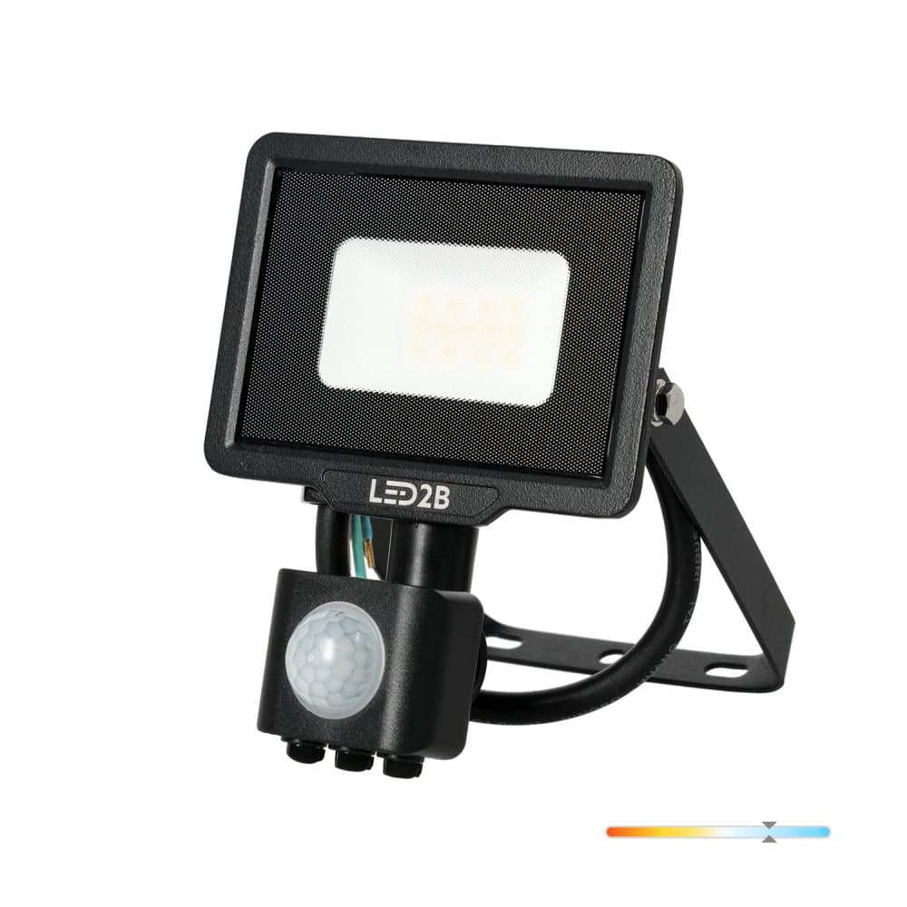 LED reflektor 10W 800lm 6000K IP44 čierny so senzorom pohybu LED2B KOBI MHC 1