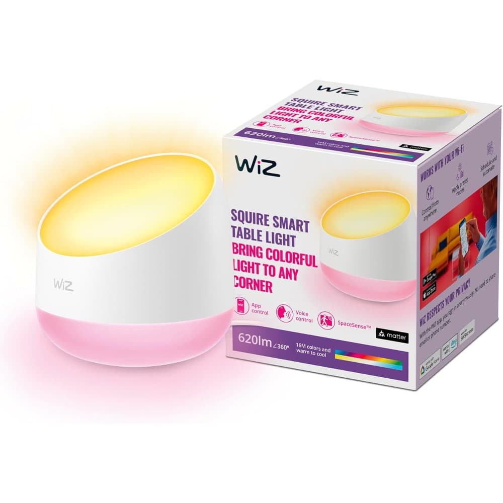 LED stolová lampa 9W 620lm 2200-6500K RGB + TW 13,5cm Smart SMART WiFi Bluetooth App Squire WiZ 1