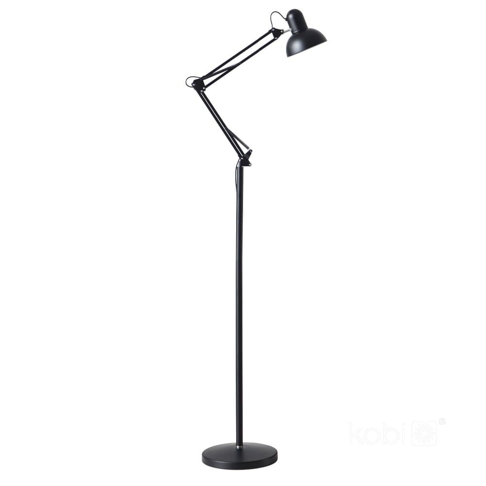 Stojaca nastaviteľná lampa podlahová E27 čierna Auriq Kobi 1