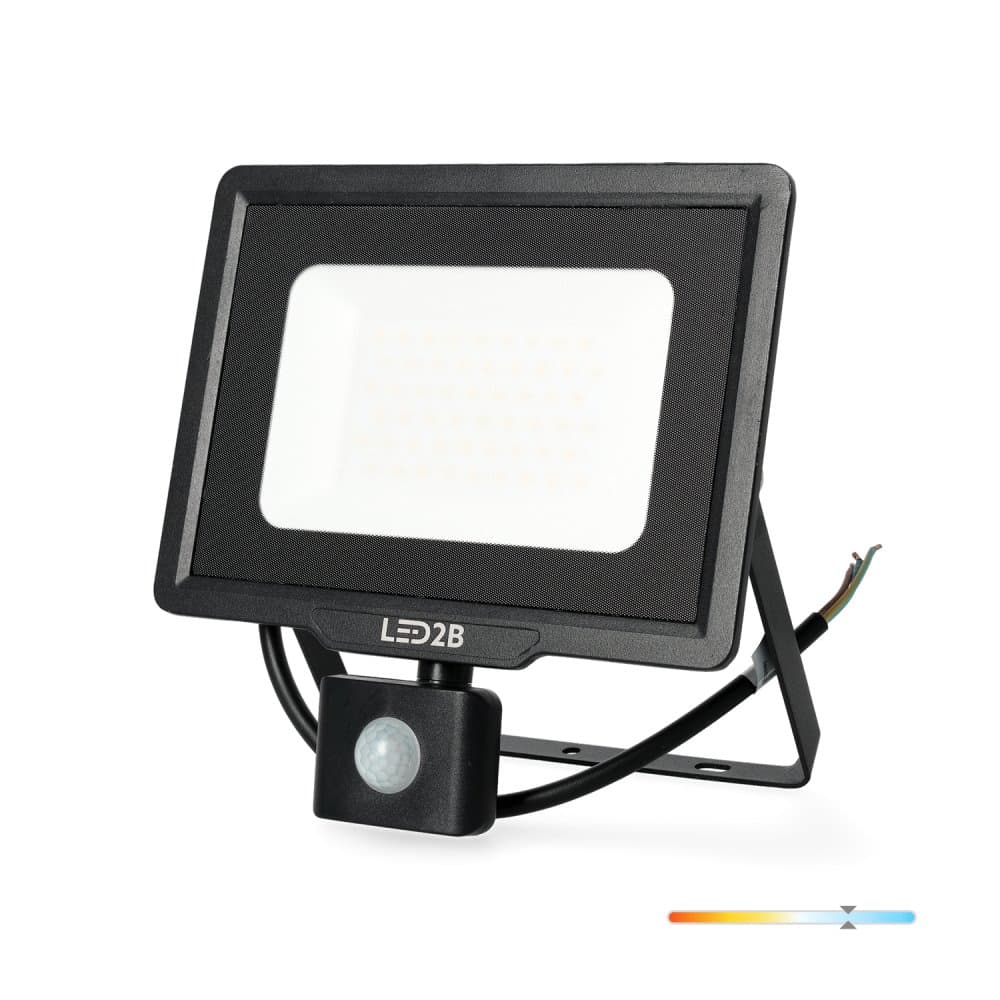 LED reflektor 50W 4000lm 6000K IP44 čierny so senzorom pohybu LED2B KOBI MHC