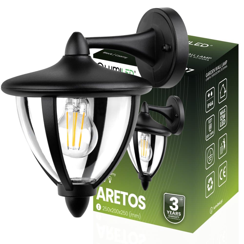 Záhradná lampa E27 LED Lantern ARETOS LUMILED