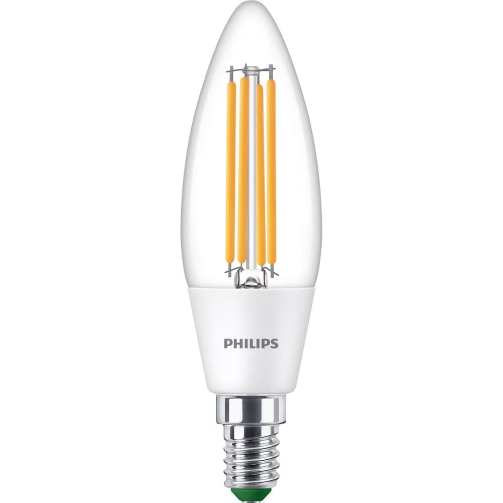 LED žiarovka E14 Candle B35 2,3W = 40W 485lm 210lm/W 3000K Warm 300° CLASS A UltraEfficient Philips 1