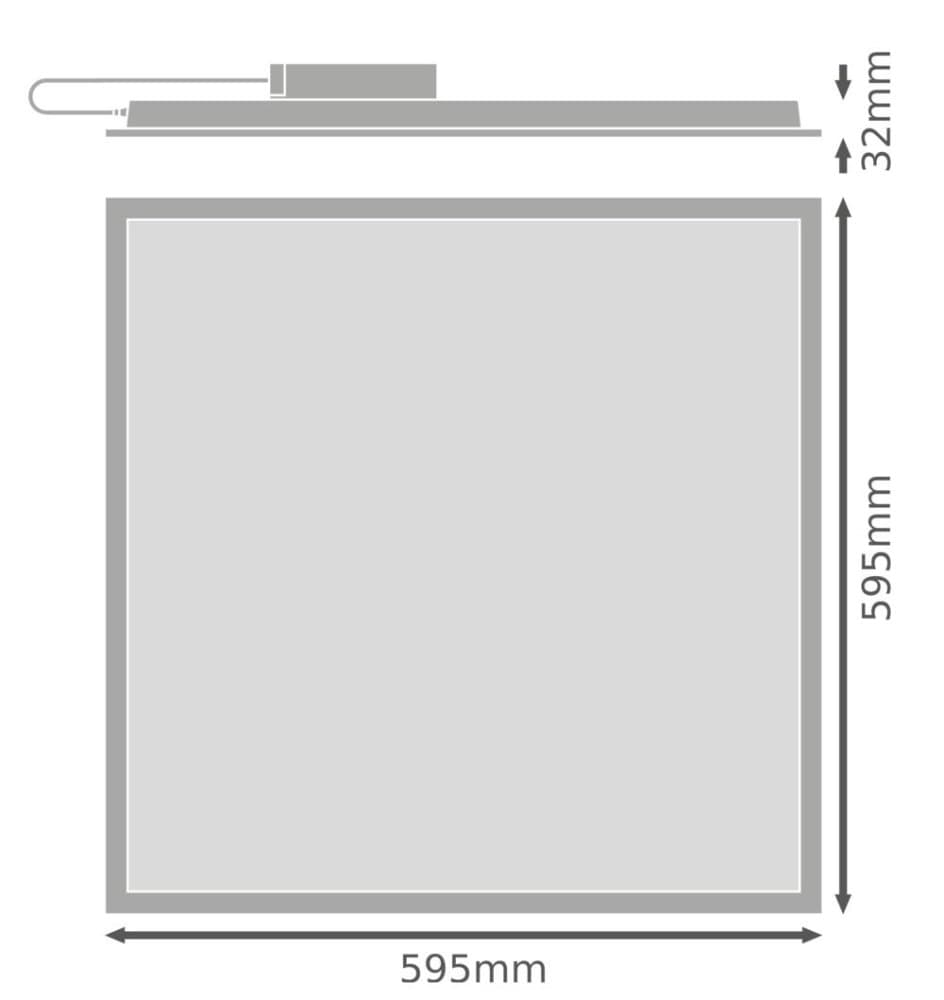 LED panel zapustené stropné svietidlo kasetové 34W 4080lm 6500K studená biela 60x60cm Eco Ledvance
