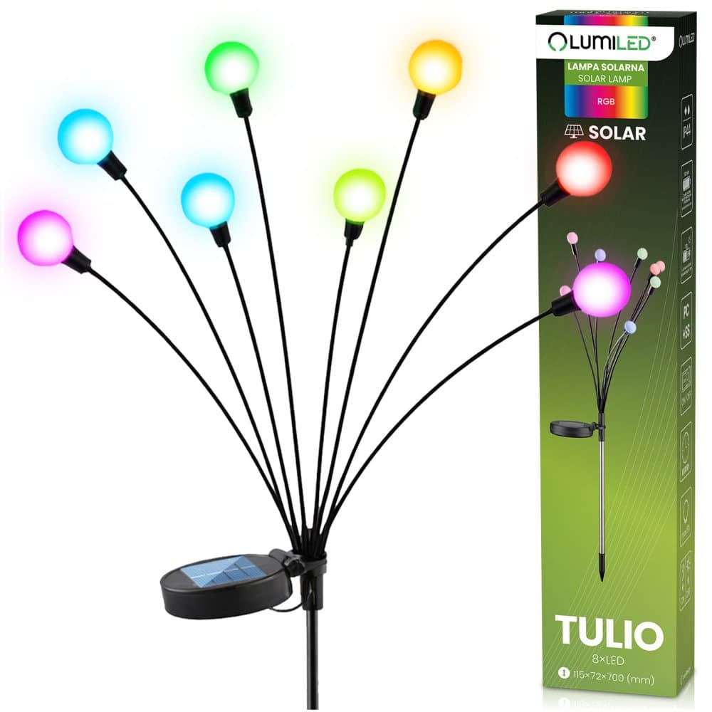 Solárna záhradná lampa LED TULIO RGB LUMILED 1