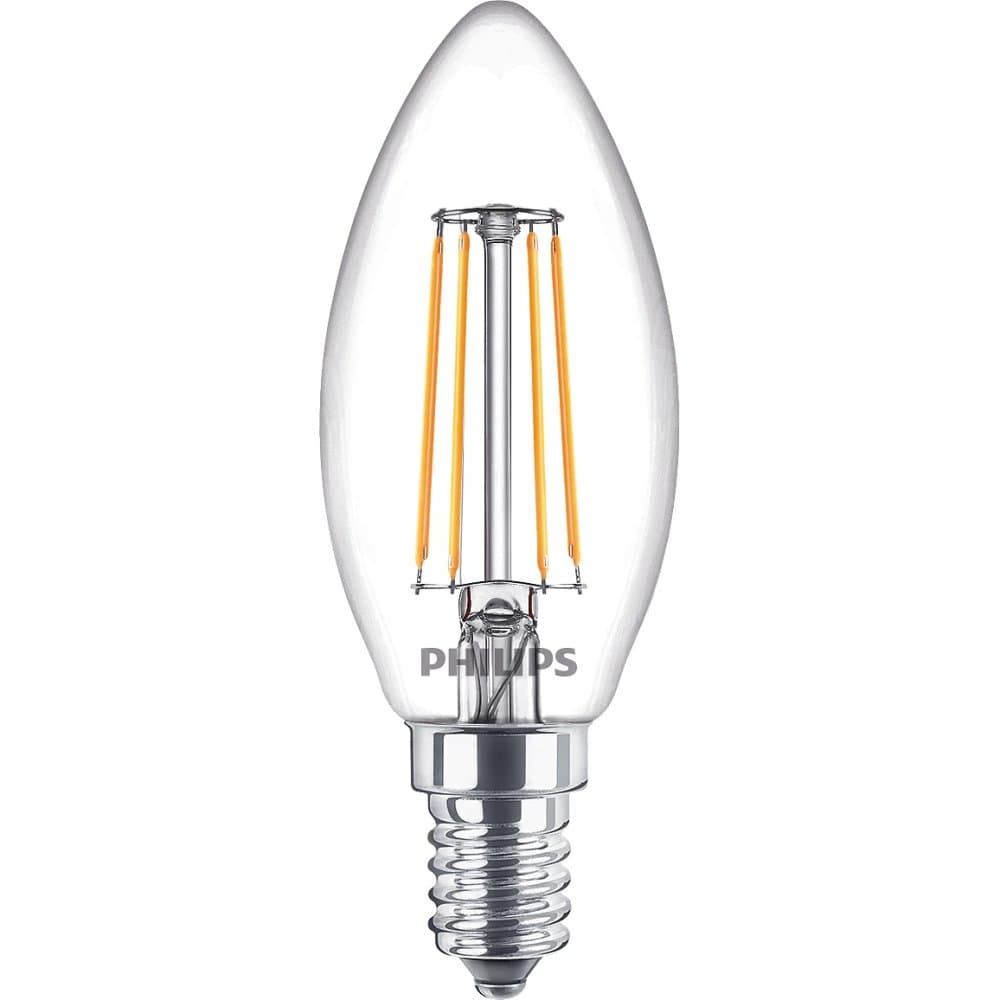 3x LED žiarovka E14 Candle B35 4,3W = 40W 470lm 2700K Warm FILAMENT Philips 1