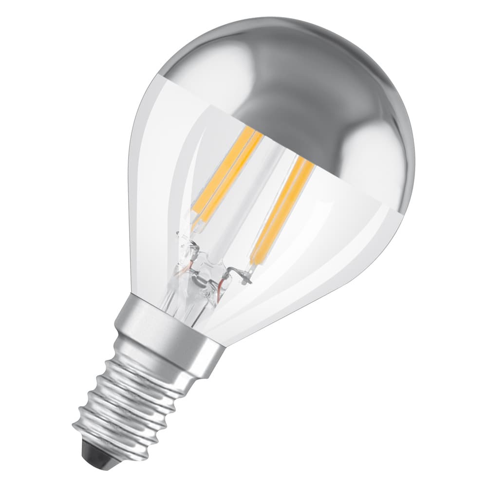 LED žiarovka P45 Ball E14 4W = 31W 350lm 2700K Warm 300° Silver Retrofit Filament CLASSIC Osram
