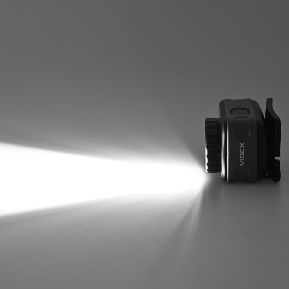 Čelová LED baterka 3 farby svetla 5W 500lm 5000K čierna IP65 Videx 1