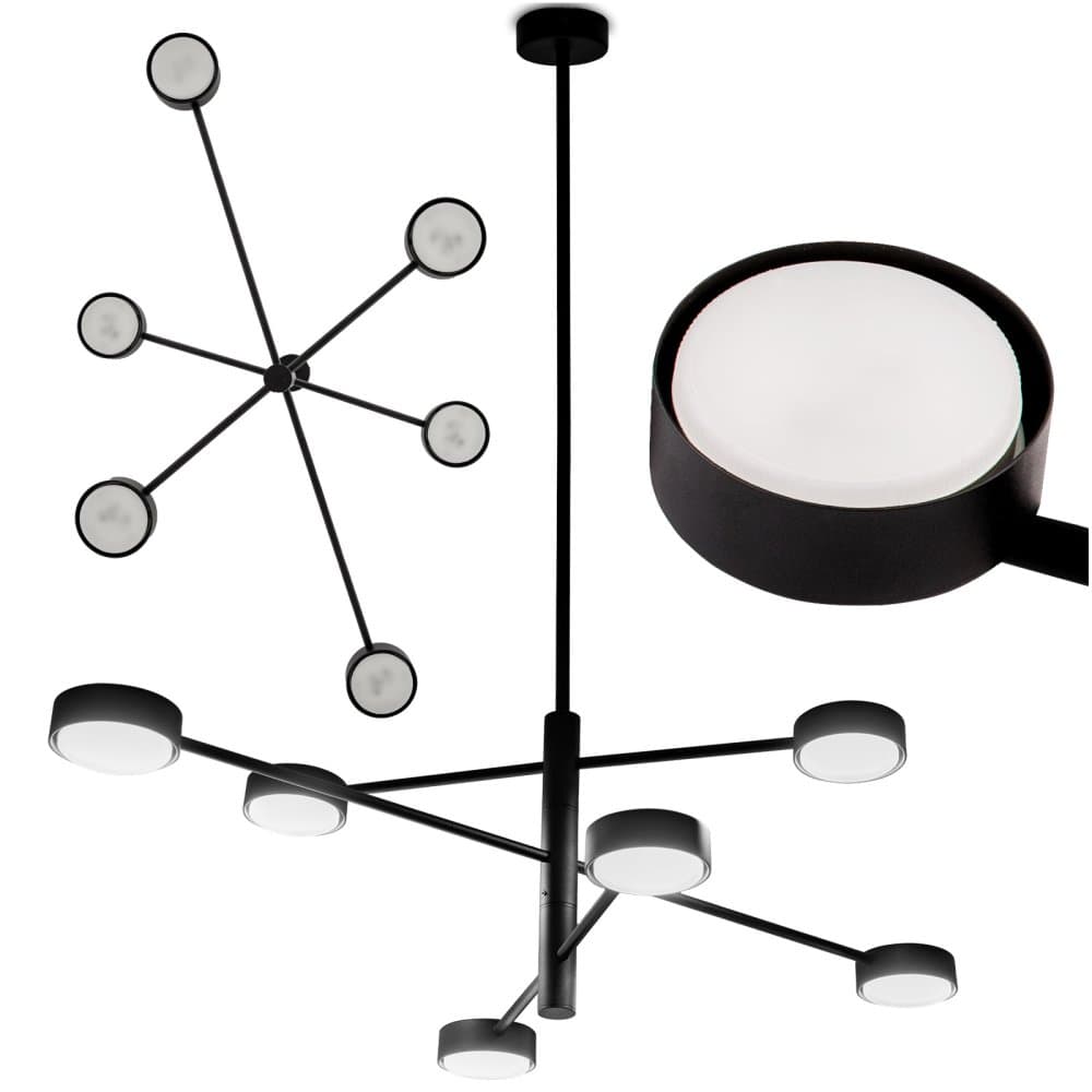LED závesné stropné svietidlo 6x GX53 Wall Black OVILO LUMILED 1