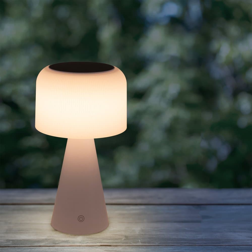 Solárna záhradná LED stojaca stolová lampa USB-C 3-farebná stmievateľná