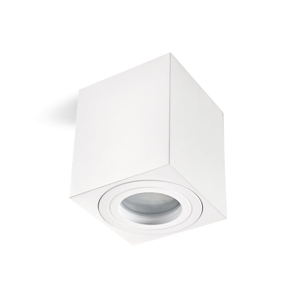 HALOGEN Vodotesná hliníková SPOT TUBA 95mm IP44 Biela AQUARIUS SQUARE Kobi