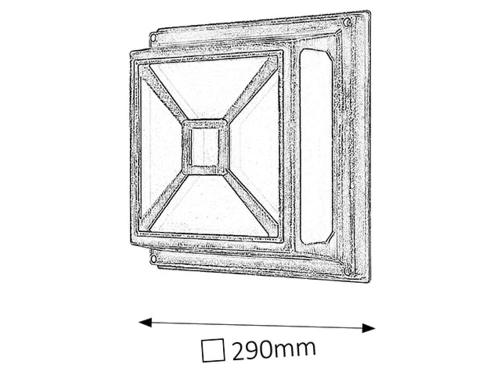 Záhradné LED nástenné svietidlo DARIUS 2xE27 IP54 Plafond Square Antique Gold RABALUX 1