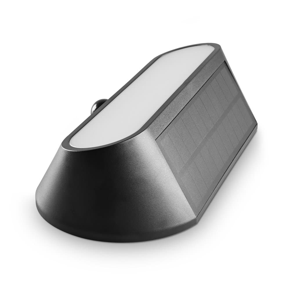 Solárna lampa reflektor so senzorom 500lm 5000K neutrálna 120° 3, 2V IP54 IK07 nástenná čierna VIDEX