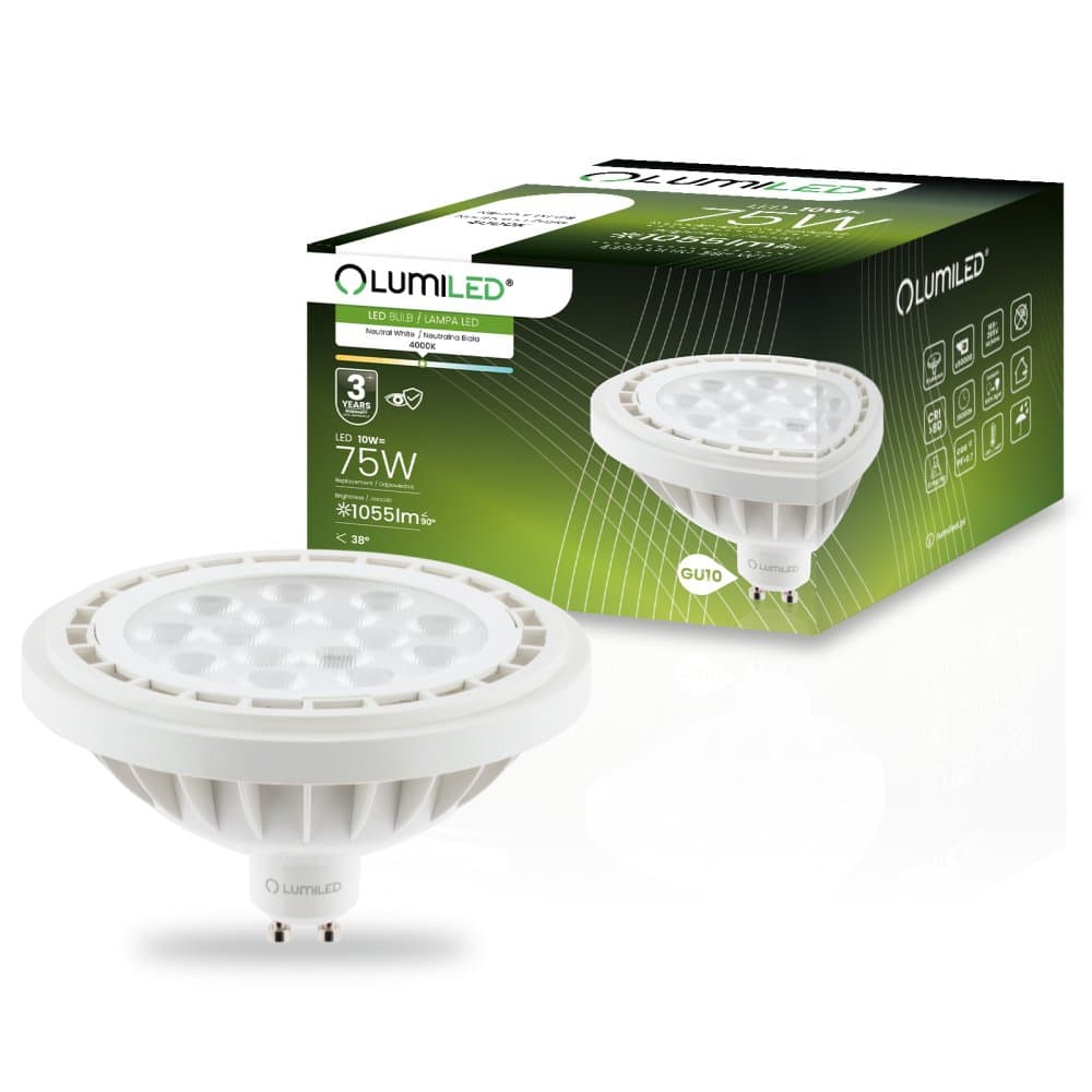 LED žiarovka GU10 Reflector ES111 10W = 75W 1055lm 4000K Neutrálna 38° LUMILED 1