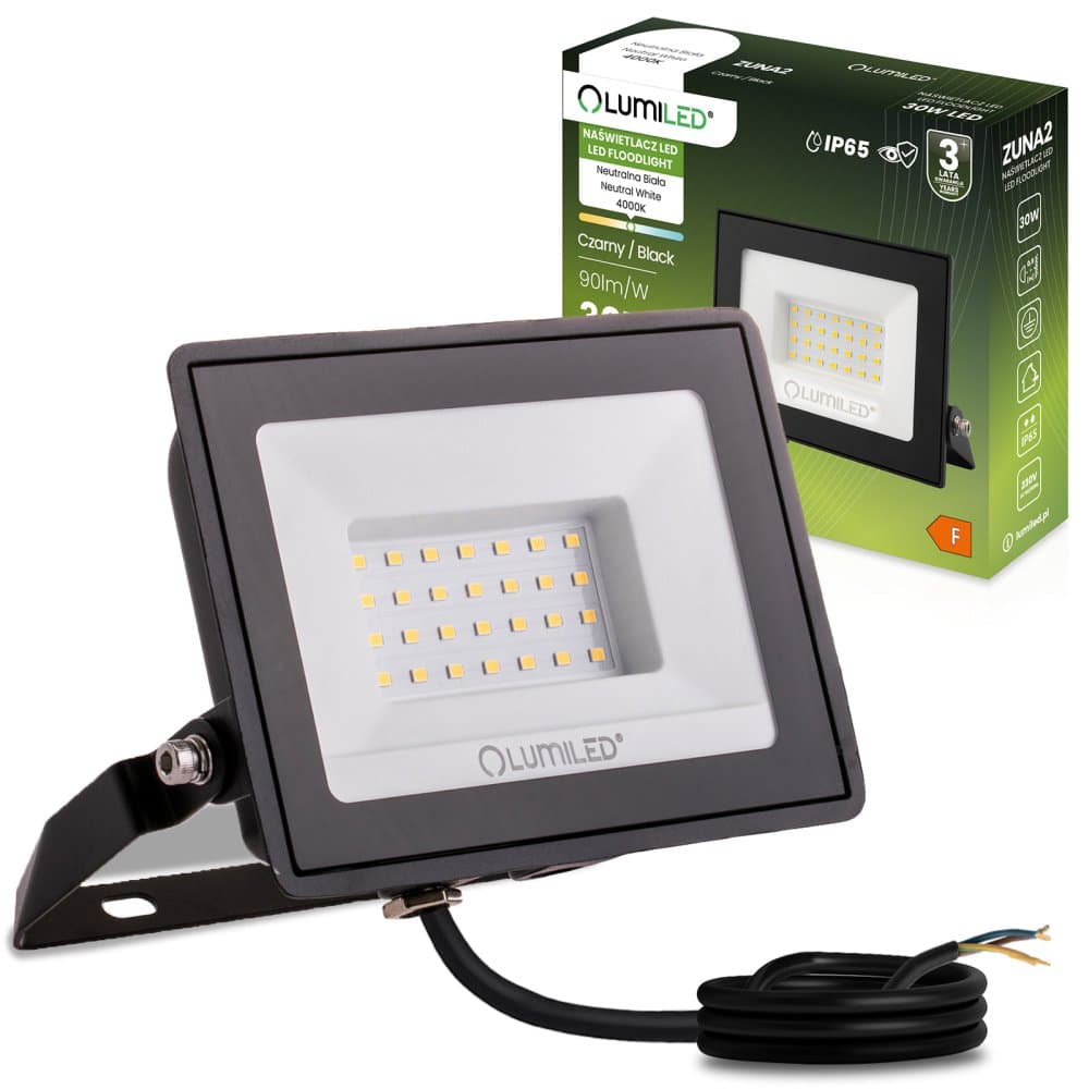 LED reflektor ZUNA2 30W 2700lm 4000K IP65 Black LUMILED 1