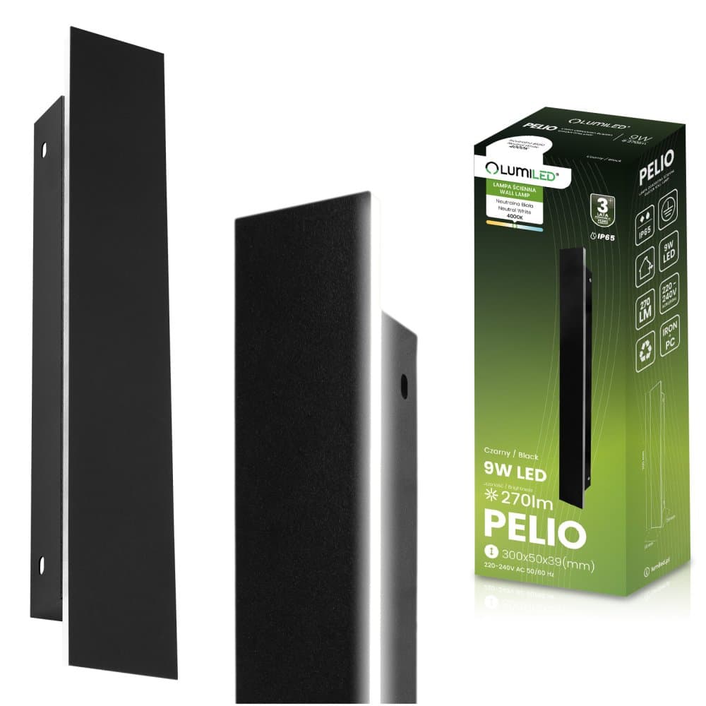 LED nástenné svietidlo PELIO 9W 4000K IP65 LUMILED 1