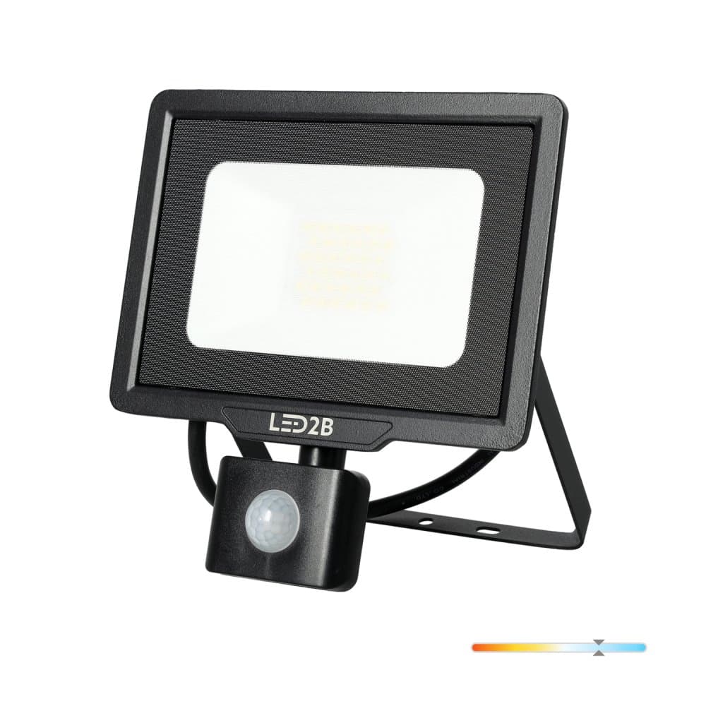 LED reflektor 30W 2400lm 6000K IP44 čierny so senzorom pohybu LED2B KOBI MHC 1