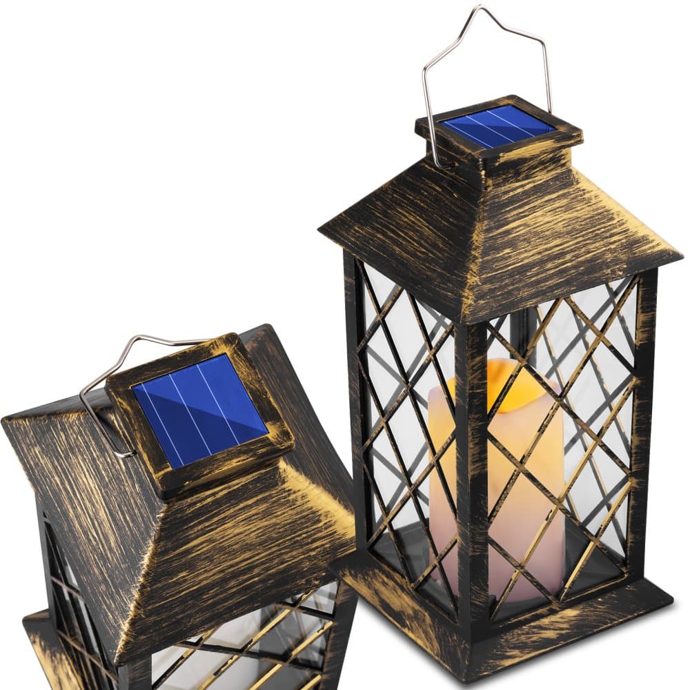 LED LIRIO Solárne záhradné prívesné svietidlo Patina 28cm LUMILED