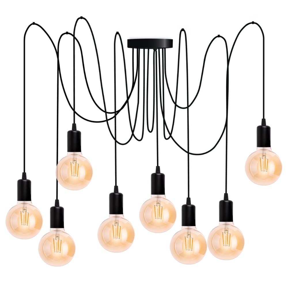 Závesná stropná lampa ARANE pavúk 8 ramien pre LED 8x E27 LUMILED 1