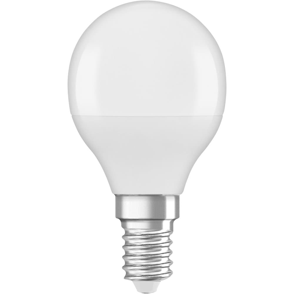 LED žiarovka guľová E14 P45 4,9W = 40W 470lm 3000K teplá 150° Ledvance 1