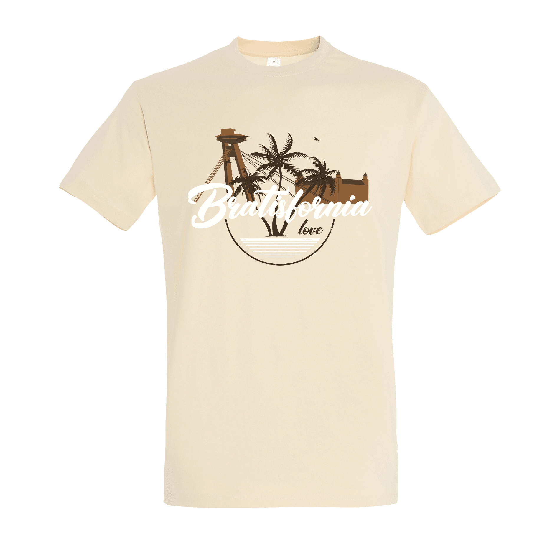 Tričko Adiss - Bratisfornia, unisex,Krémová,S
