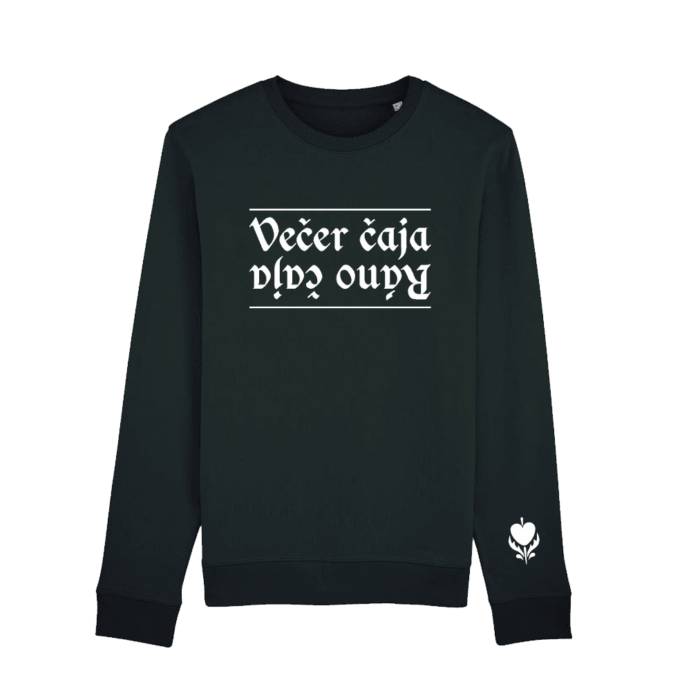 Crewneck Bekim - Večer čaja, ráno čaja, Unisex,Čierna,S