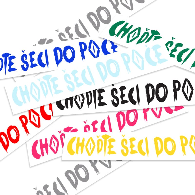 Nálepka DJ Wich - Chodťe šeci dop*ice, 100cm,Čierna 1