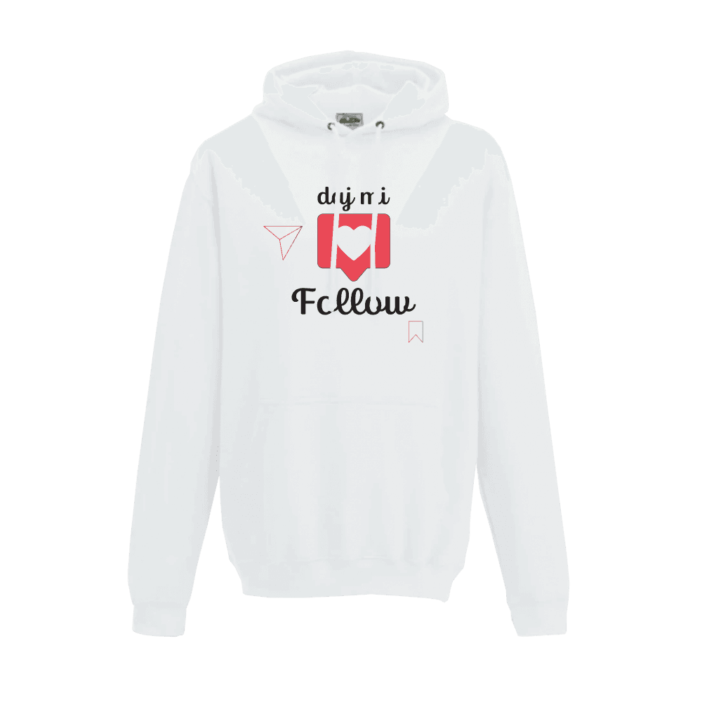 Mikina MATT - Daj mi follow, Unisex,Biela,S