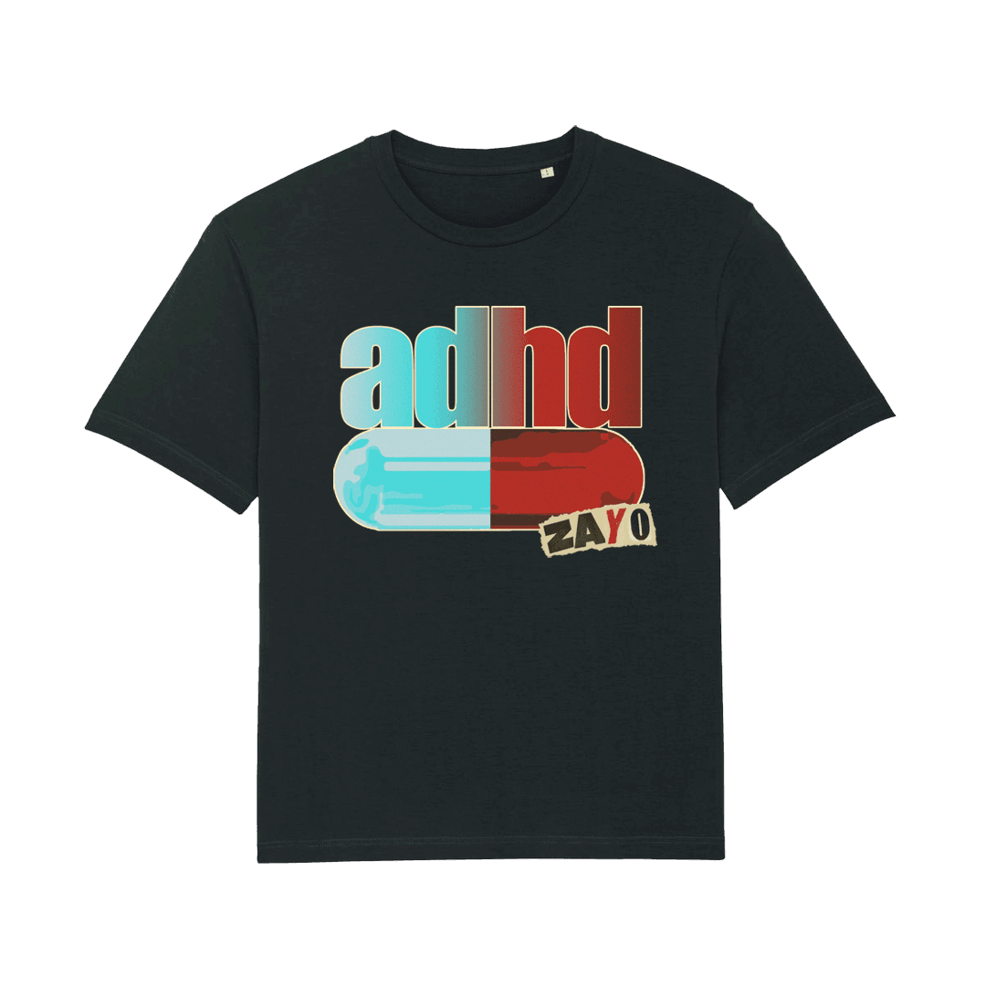 Tričko Zayo - ADHD, Unisex,Čierna,M