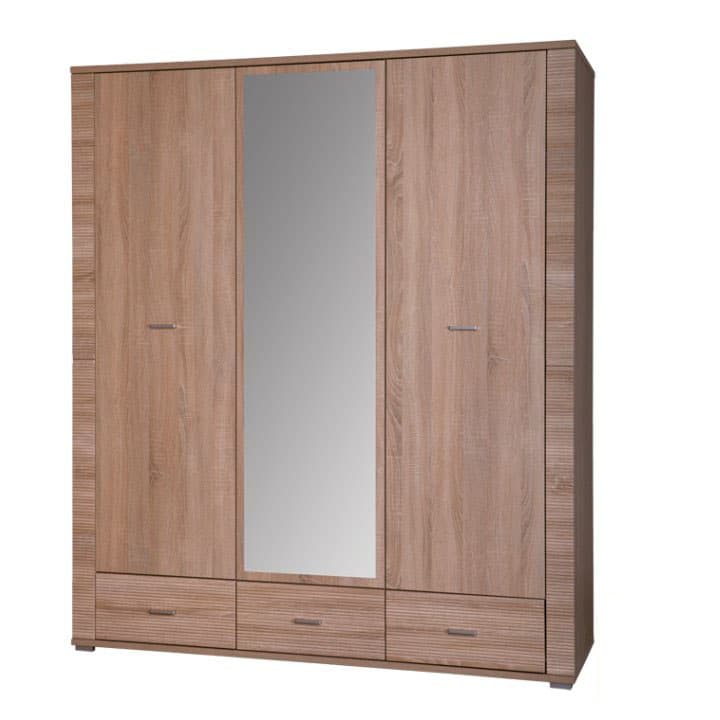 KONDELA Grand 2 3D šatníková skriňa so zrkadlom dub sonoma 1