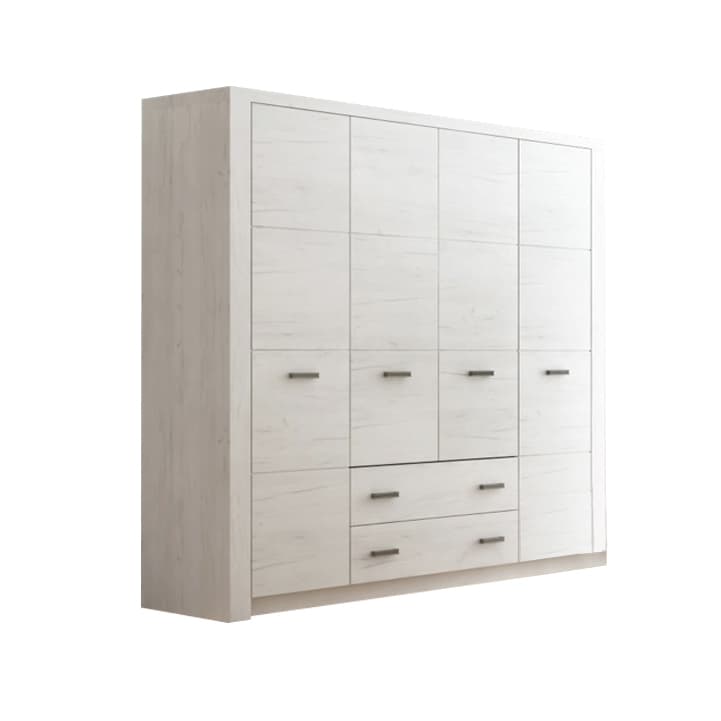 KONDELA Infinity 18 4D šatníková skriňa jaseň biely 1