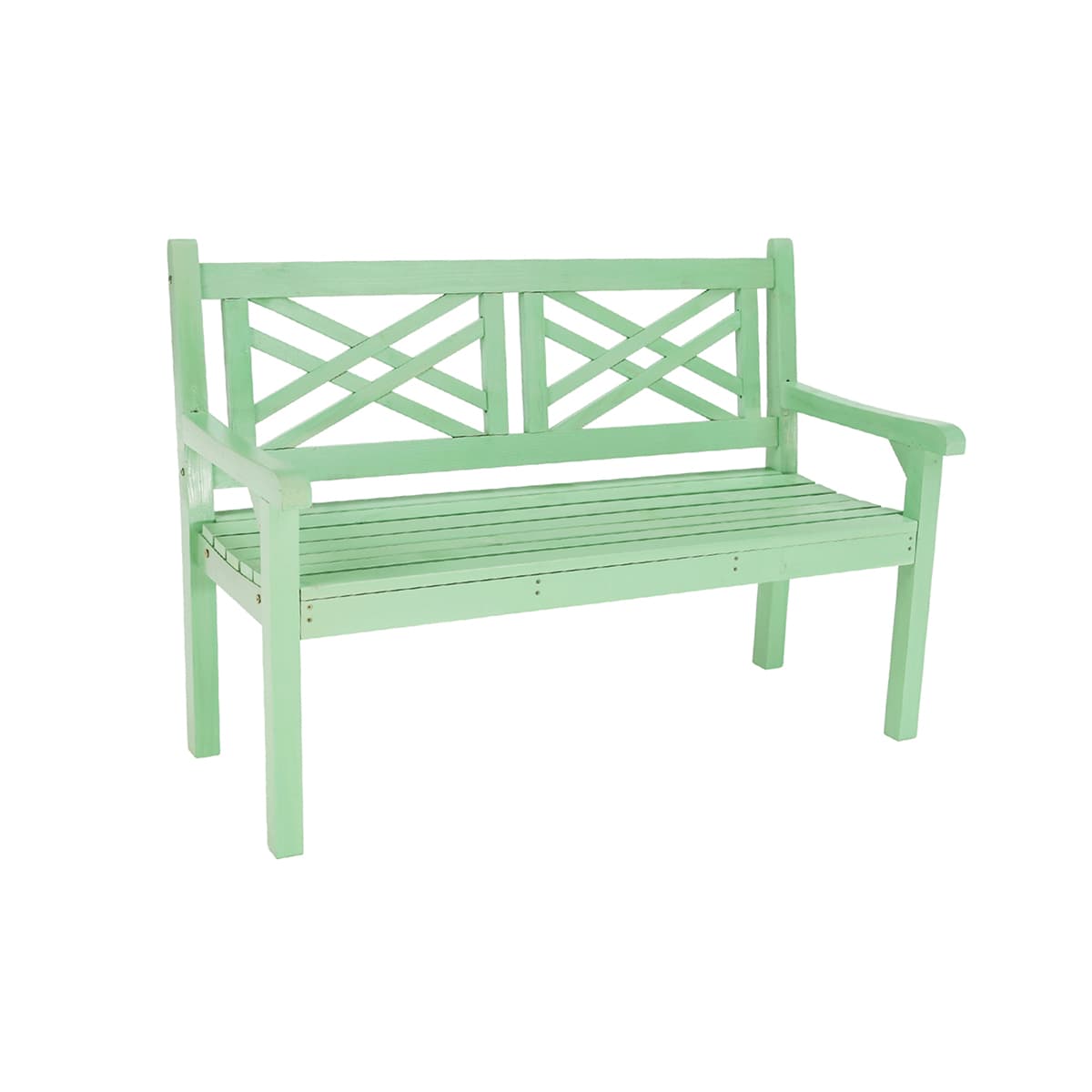 KONDELA Fabla drevená záhradná lavička 124 cm neo mint 1