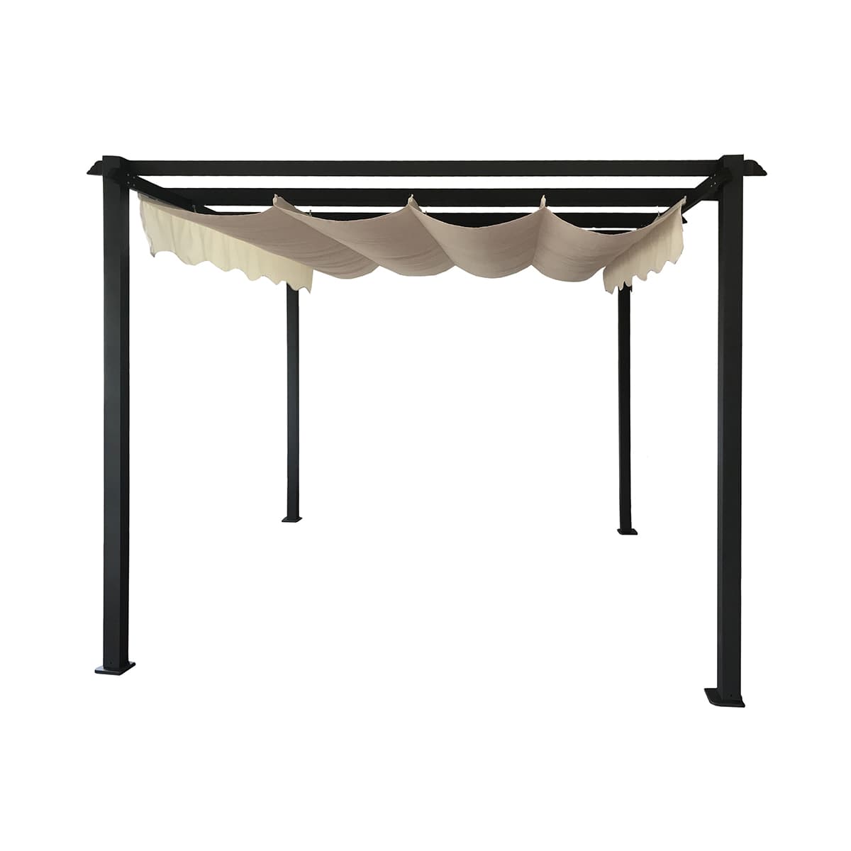 NABBI Handan hliníková pergola 300x300 cm čierna / béžová 1