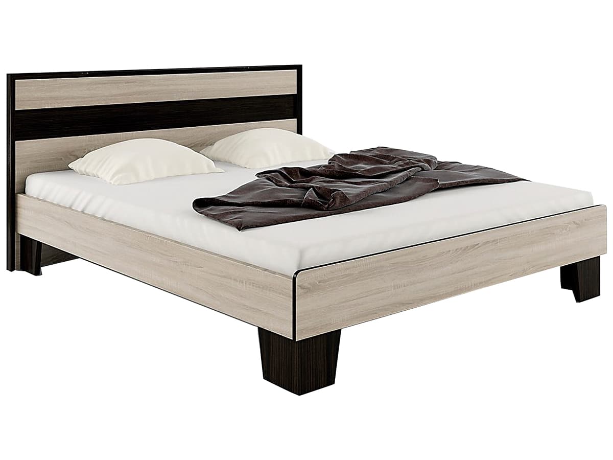 NABBI Seina 1400 manželská posteľ s roštom dub sonoma / wenge magic 1