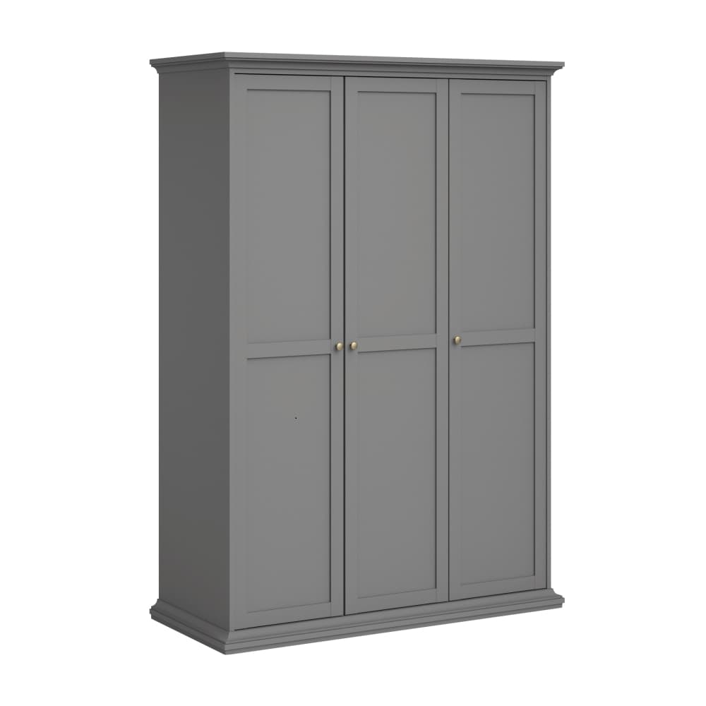 KONDELA Paris 75353 trojdverová šatníková skriňa sivá 1