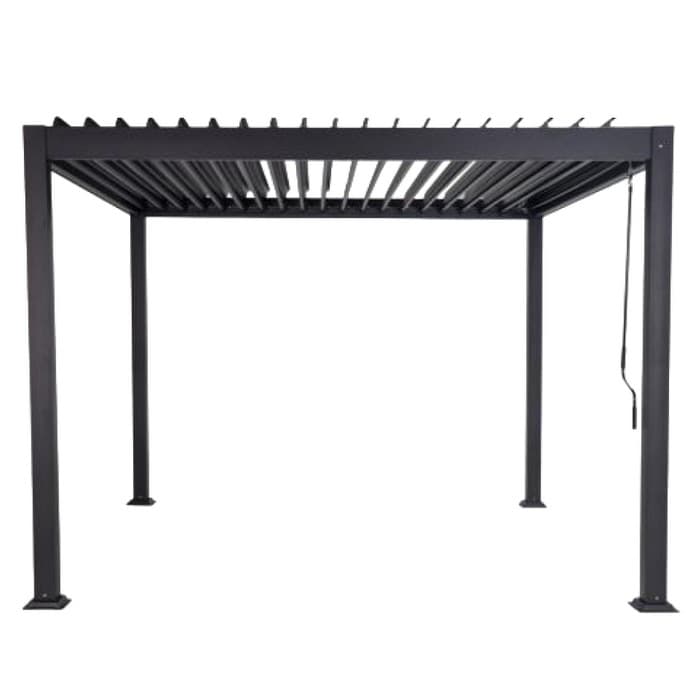 KONDELA Zia hliníková bioklimatická pergola 300x300 cm antracit 1