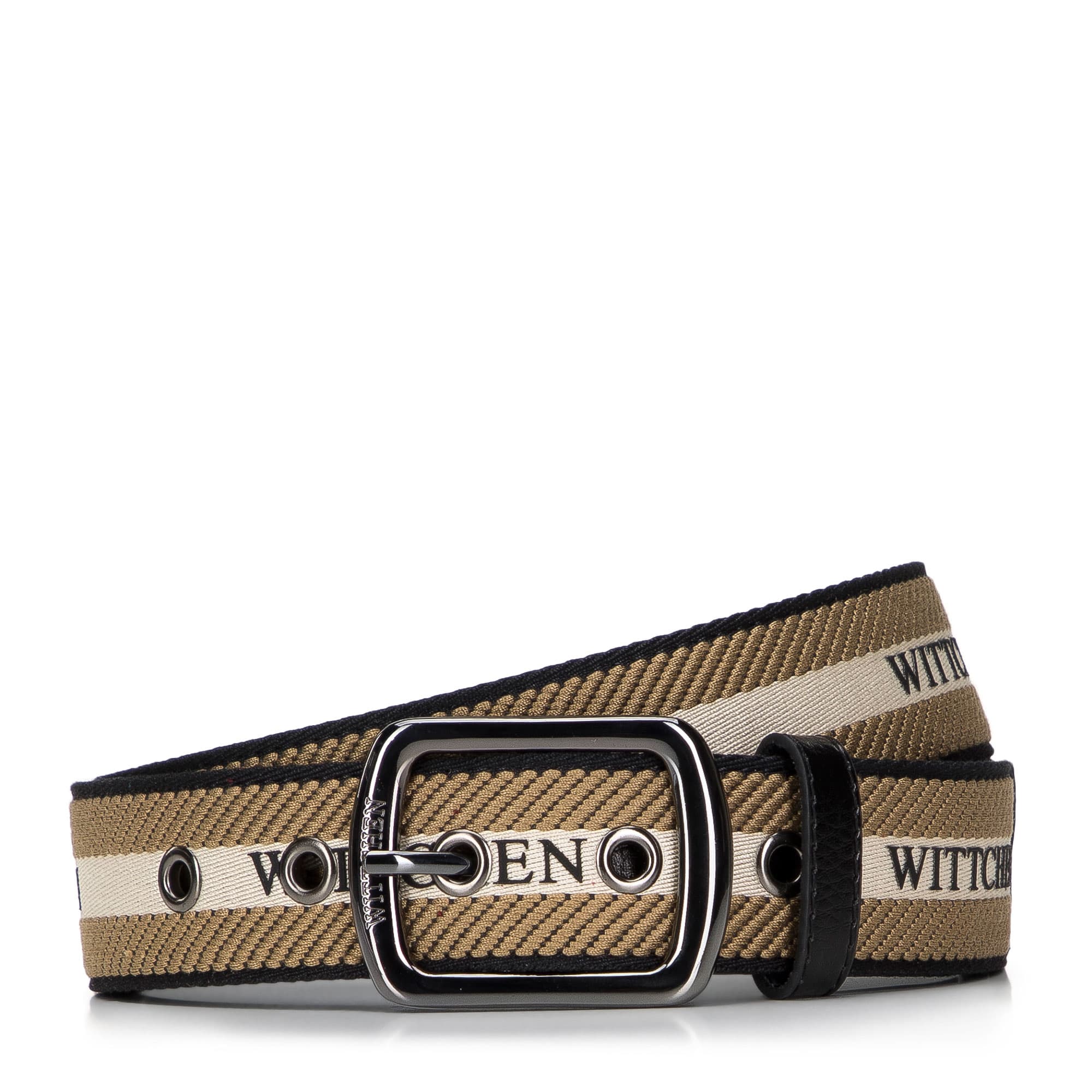 Čierno-béžový pánsky kožený opasok s elegantným detailom Wittchen 98-8M-003-1 1