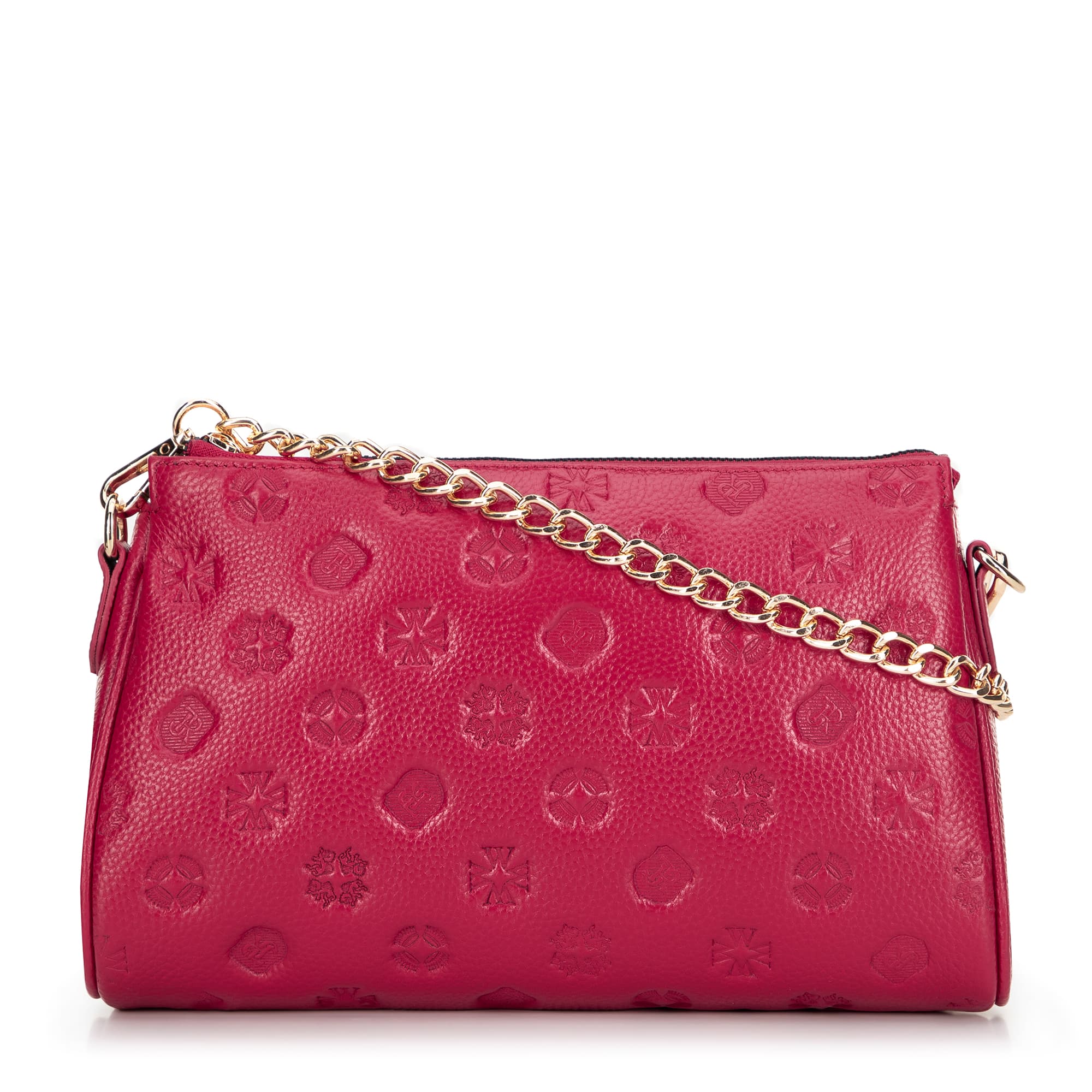 Kožená crossbody kabelka s razením béžová 99-4E-307-8