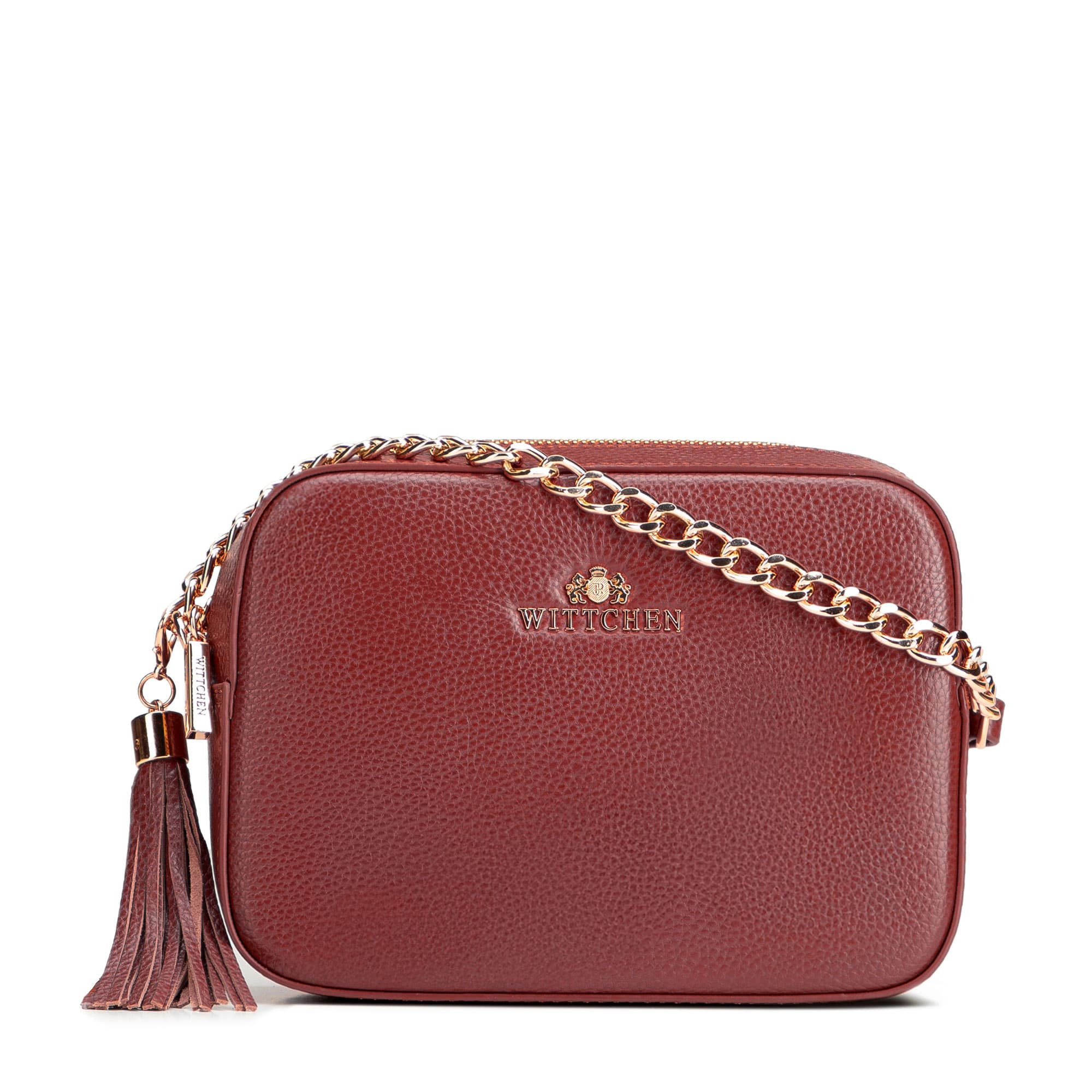 Crossbody kabelka z prírodnej kože s retiazkou 29-4E-015-3 1